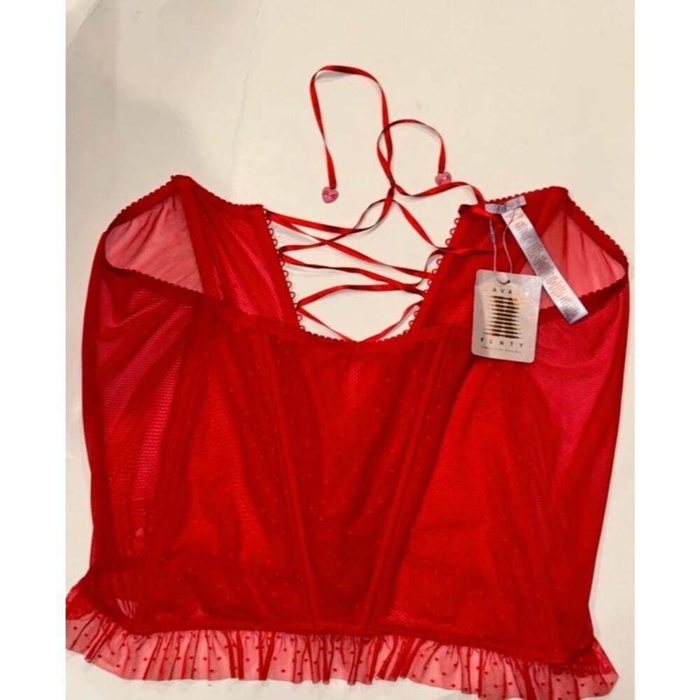 New Savage Rhianna Fenty Red Lingere Top-Size 3X